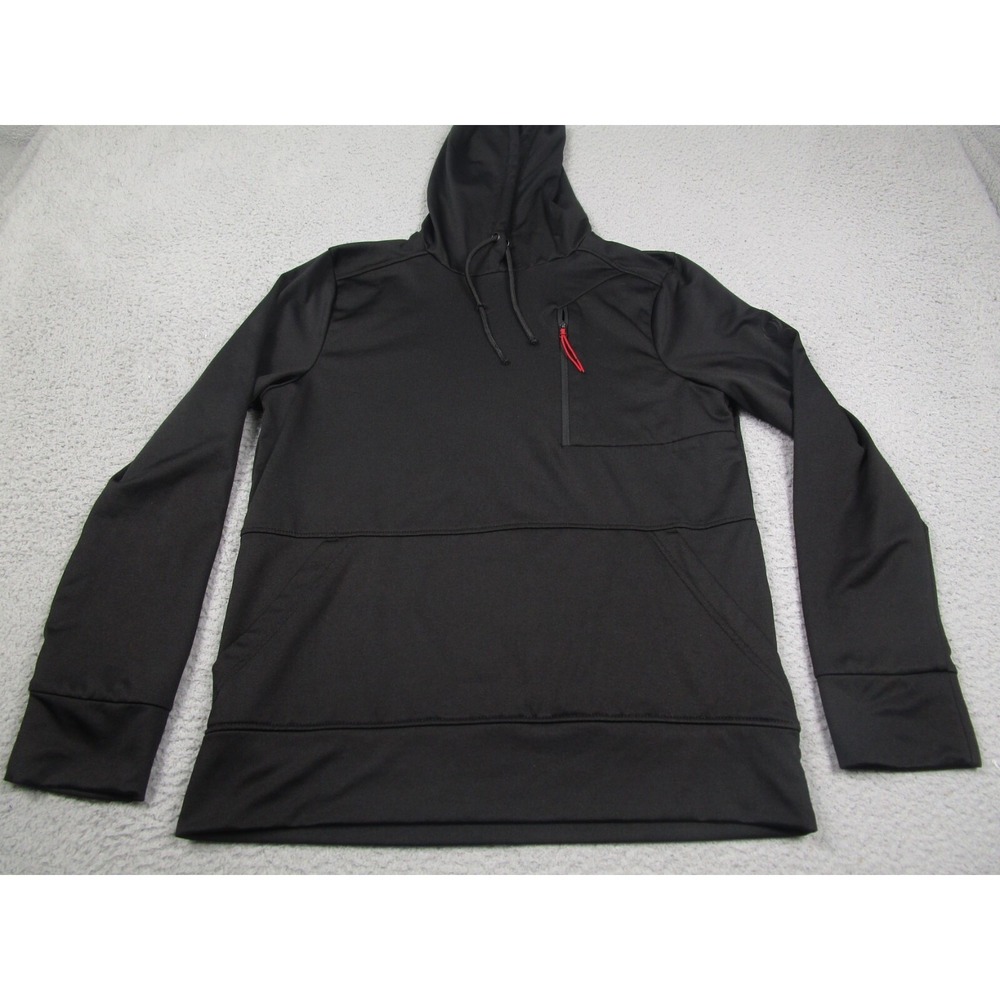 Spyder Sweater Mens Small Black Pocket Hooded Activewear Long Sleeve Fleece